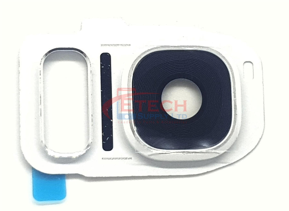 Samsung Galaxy S7 G930F / S7 Edge G935F Replacement Rear Camera Ring With Lens & Adhesive - White Pearl
