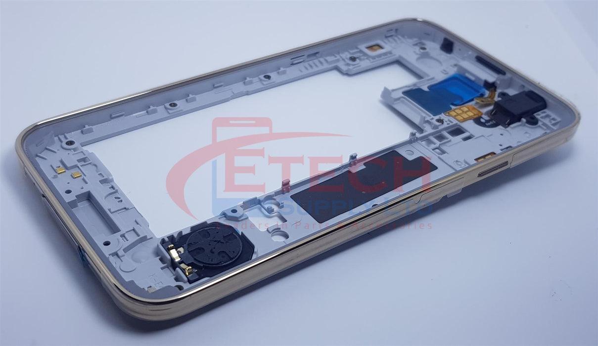 Samsung Galaxy S5 G900F Replacement Mid Frame Housing With Small Parts - Gold