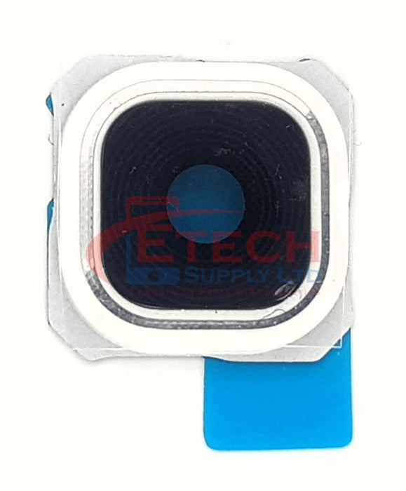 Samsung Galaxy S6 Edge Plus G928F Replacement Rear Camera Ring With Lens & Adhesive - White Pearl