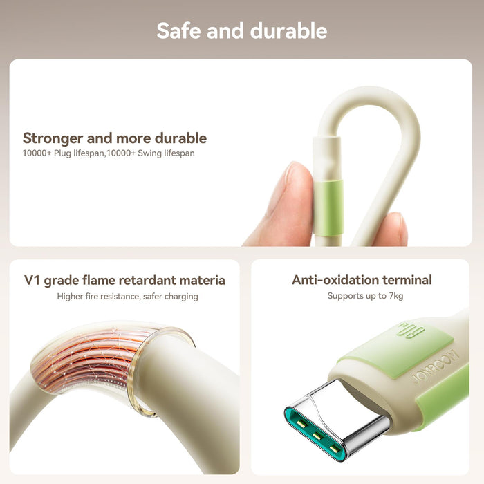 Joyroom S-A53 Fluorescent Series 60W Fast Charging Cable | Type-C to Type-C | 1.2M | Beige
