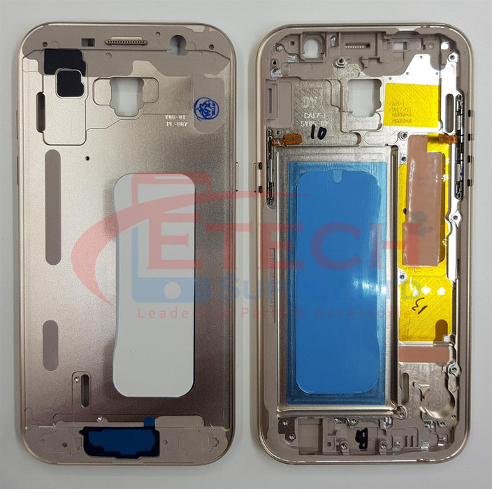 Samsung Galaxy A520F 2017 Replacement Mid Frame With Buttons - Gold Sand