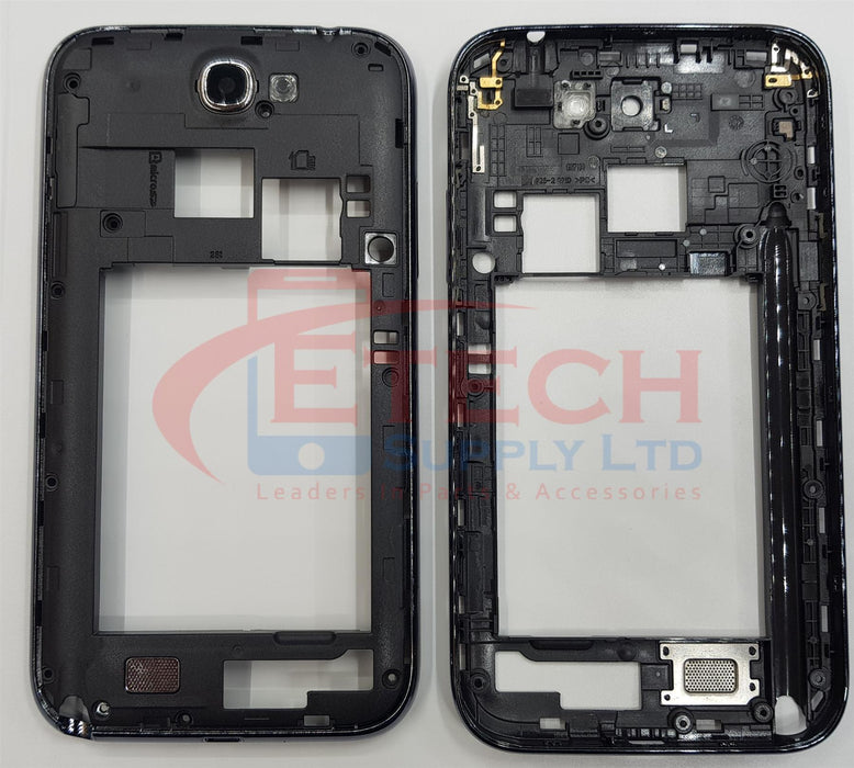 Samsung Galaxy Note 2 N7100 2012 Replacement Mid-Frame With Small Parts - Black