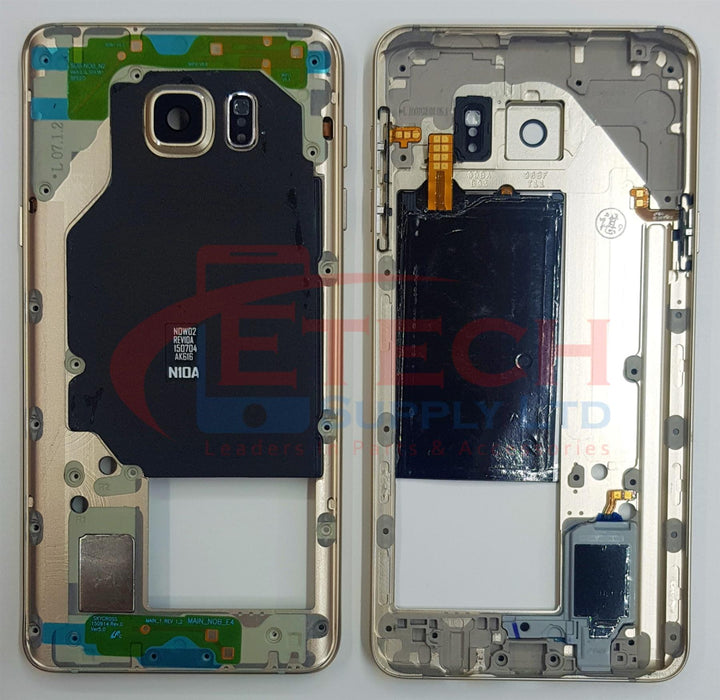 Samsung Galaxy Note 5 N920F Replacement Mid-Frame Housing With Small Parts - Gold Platinum