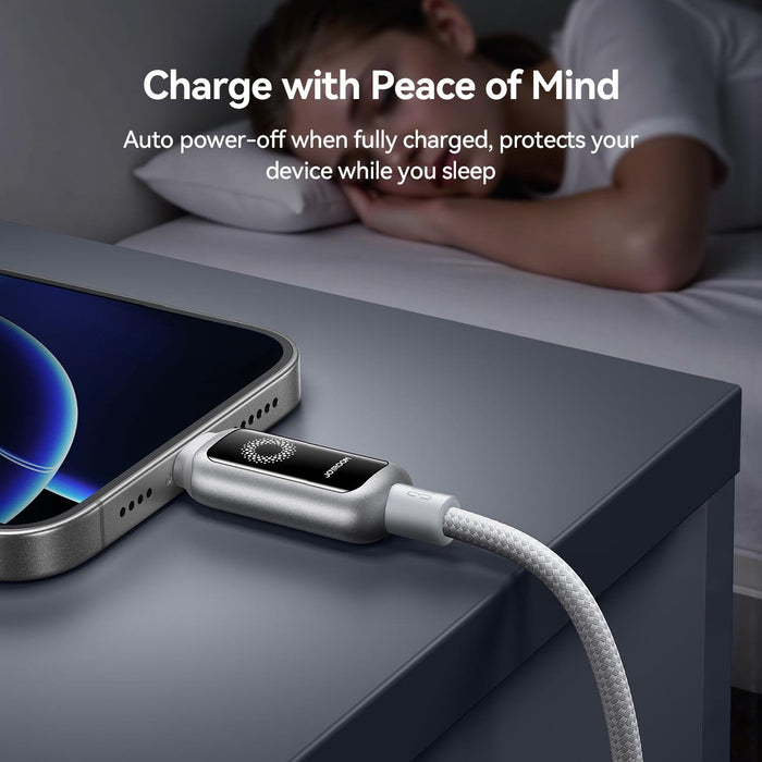Joyroom S-A55 StarFlight Series 30W Auto Power-Off Fast Charging Cable | Type-C to Lightning | 1.2M | White