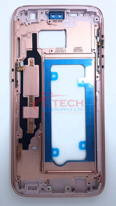 Samsung Galaxy S7 G930F Replacement Mid Frame Chassis With Small Parts - Pink Gold