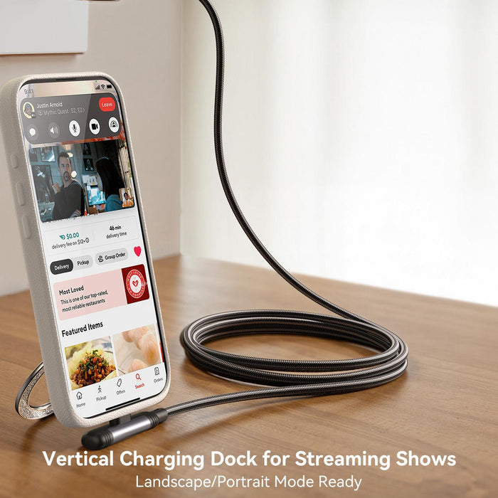 Joyroom S-A56 EnjoyX Series 60W 90 Degree Angled Fast Charging Cable | Type-C to Type-C | 1.2M | Black