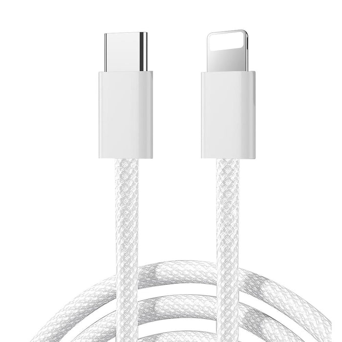 Joyroom S-A45 Ben Series 30W Braided Fast Charging Cable | Type-C to Lightning | 1M | White