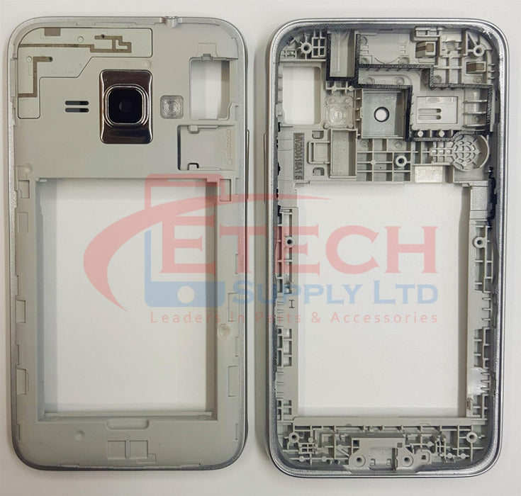Samsung Galaxy J1 J120F 2016 Replacement Mid Frame Chassis With Lens And Buttons - Silver