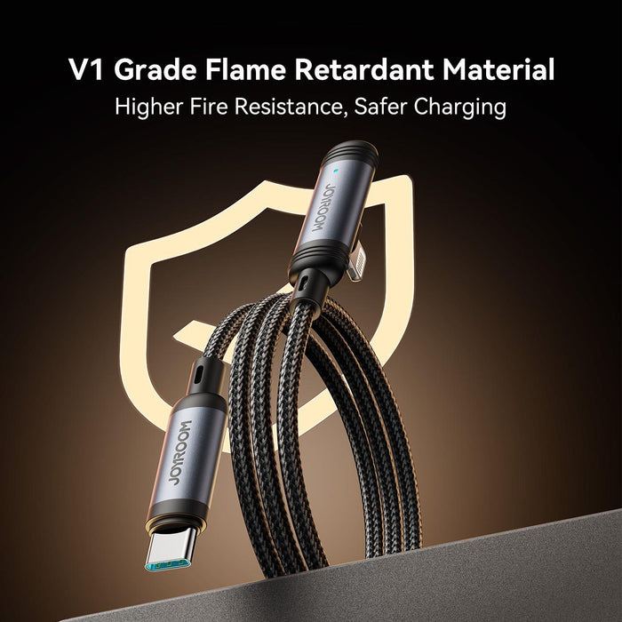 Joyroom S-A56 EnjoyX Series 30W 90 Degree Angled Fast Charging Cable | Type-C to Lightning | 1.2M | Black