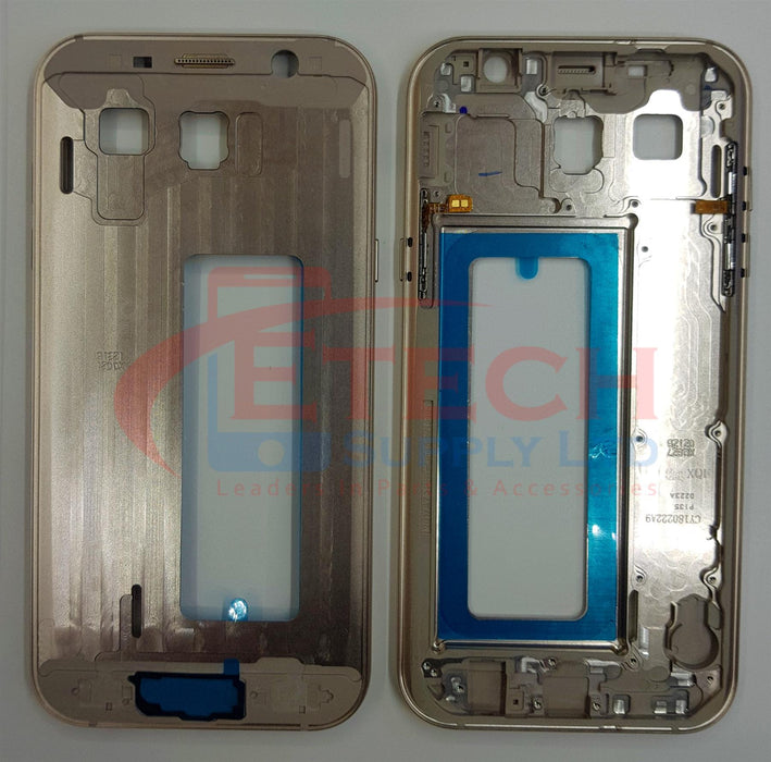 Samsung Galaxy A7 2017 A720F Replacement Mid Frame Chassis With Buttons - Gold Sand