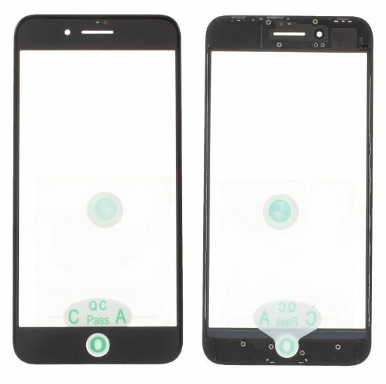 Apple iPhone 7 Replacement (3 In 1) Top Glass With Frame And OCA Sheet - Black