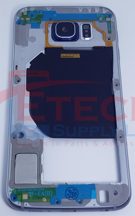 Samsung Galaxy S6 G920F Replacement Mid Frame Housing With Small Parts - Black Sapphire