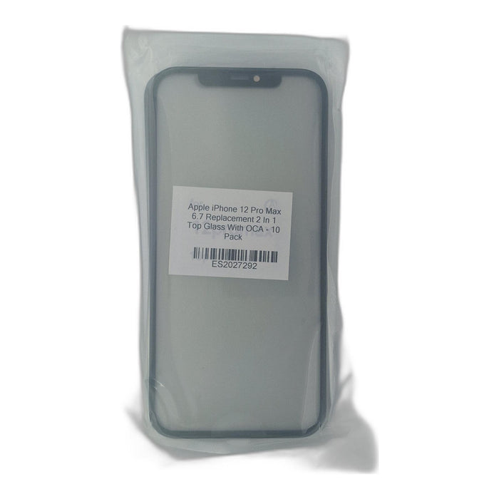 Apple iPhone 12 Pro Max 6.7 Replacement 2 In 1 Top Glass With OCA - 10 Pack