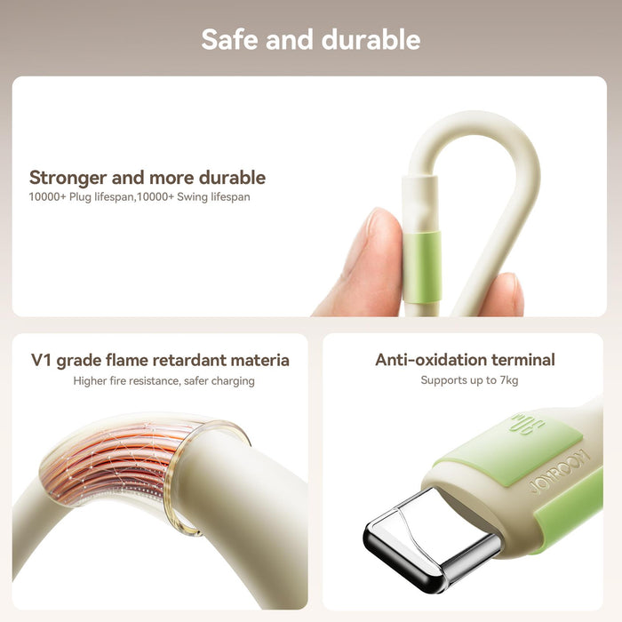 Joyroom S-A53 Fluorescent Series 30W Fast Charging Cable | Type-C to Lightning | 1.2M | Beige