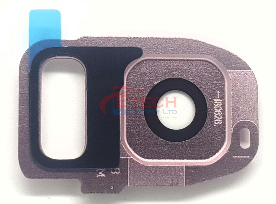 Samsung Galaxy S7 G930F / S7 Edge G935F Replacement Rear Camera Ring With Lens & Adhesive - Pink Gold