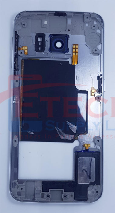 Samsung Galaxy S6 Edge G925F Replacement Mid Frame Housing With Small Parts - Black Sapphire