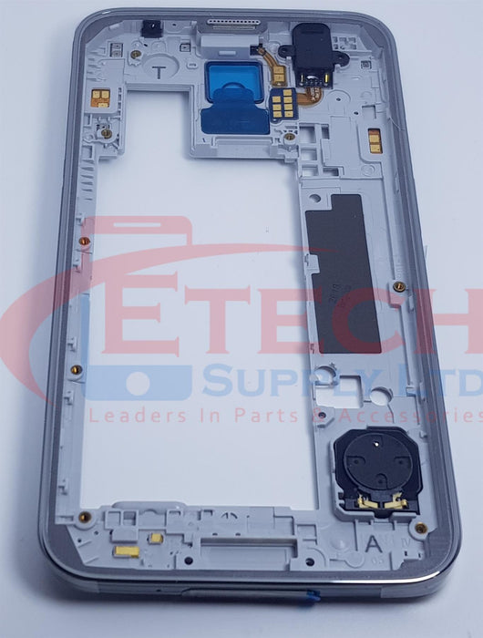 Samsung Galaxy S5 G900F Replacement Mid Frame Housing With Small Parts - Silver