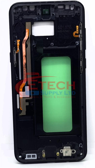 Samsung Galaxy S8 Plus G955F Replacement Mid Frame Housing With Small Parts - Midnight Black