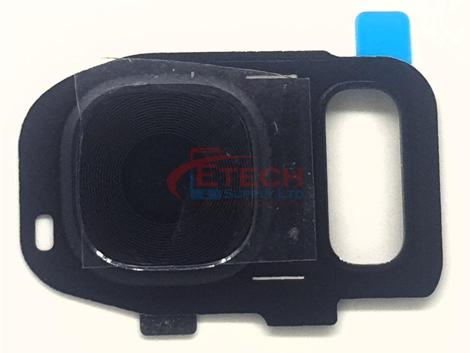 Samsung Galaxy S7 G930F / S7 Edge G935F Replacement Rear Camera Ring With Lens & Adhesive - Black Onyx