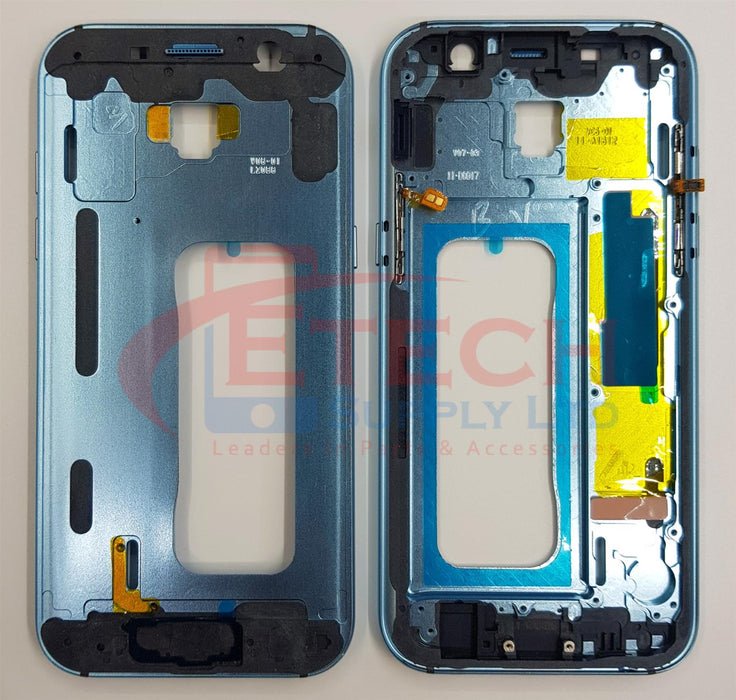 Samsung Galaxy A520F 2017 Replacement Mid Frame With Buttons - Blue Mist