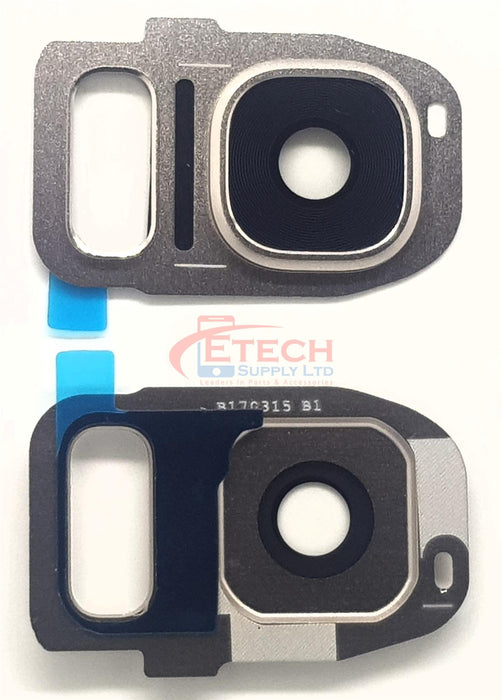 Samsung Galaxy S7 G930F / S7 Edge G935F Replacement Rear Camera Ring With Lens & Adhesive - Gold Platinum