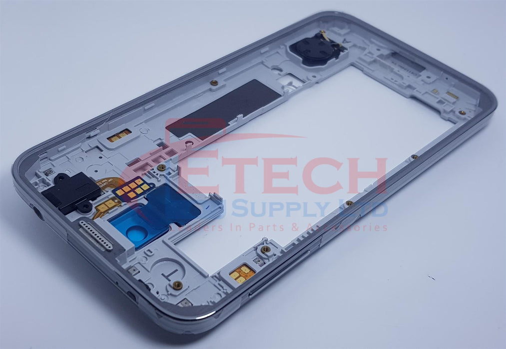 Samsung Galaxy S5 G900F Replacement Mid Frame Housing With Small Parts - Silver