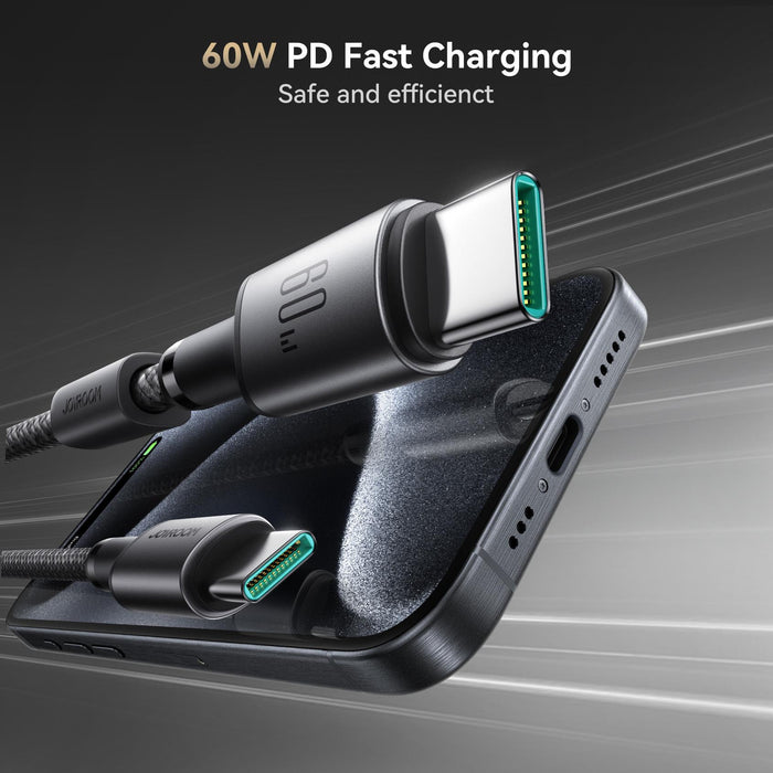 Joyroom S-A50 Unlimited Series 60W Fast Charging Cable | Type-C to Type-C | 1.2M | Dark Gray