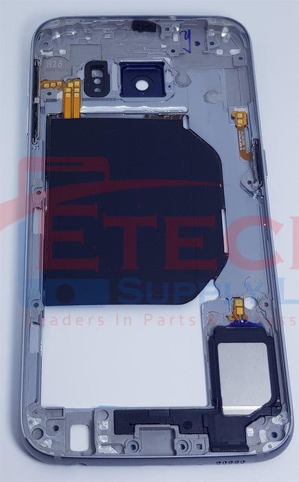 Samsung Galaxy S6 G920F Replacement Mid Frame Housing With Small Parts - Black Sapphire