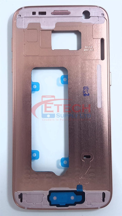 Samsung Galaxy S7 G930F Replacement Mid Frame Chassis With Small Parts - Pink Gold