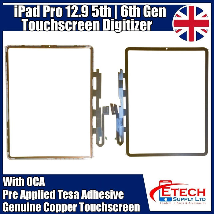 Apple iPad Pro 12.9" 5th | 6th Gen Replacement Top Glass With Digitizer & OCA | Tesa Adhesive | Premium Pro | Black