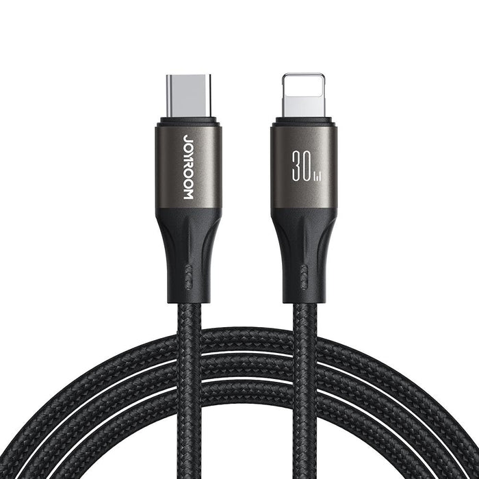Joyroom S-A25 Light-Speed Series 30W Fast Charging Cable | Type-C to Lightning | 1.2M | Black