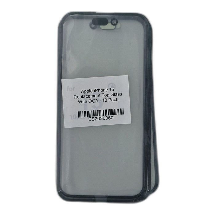 Apple iPhone 15 Replacement Top Glass With OCA - 10 Pack